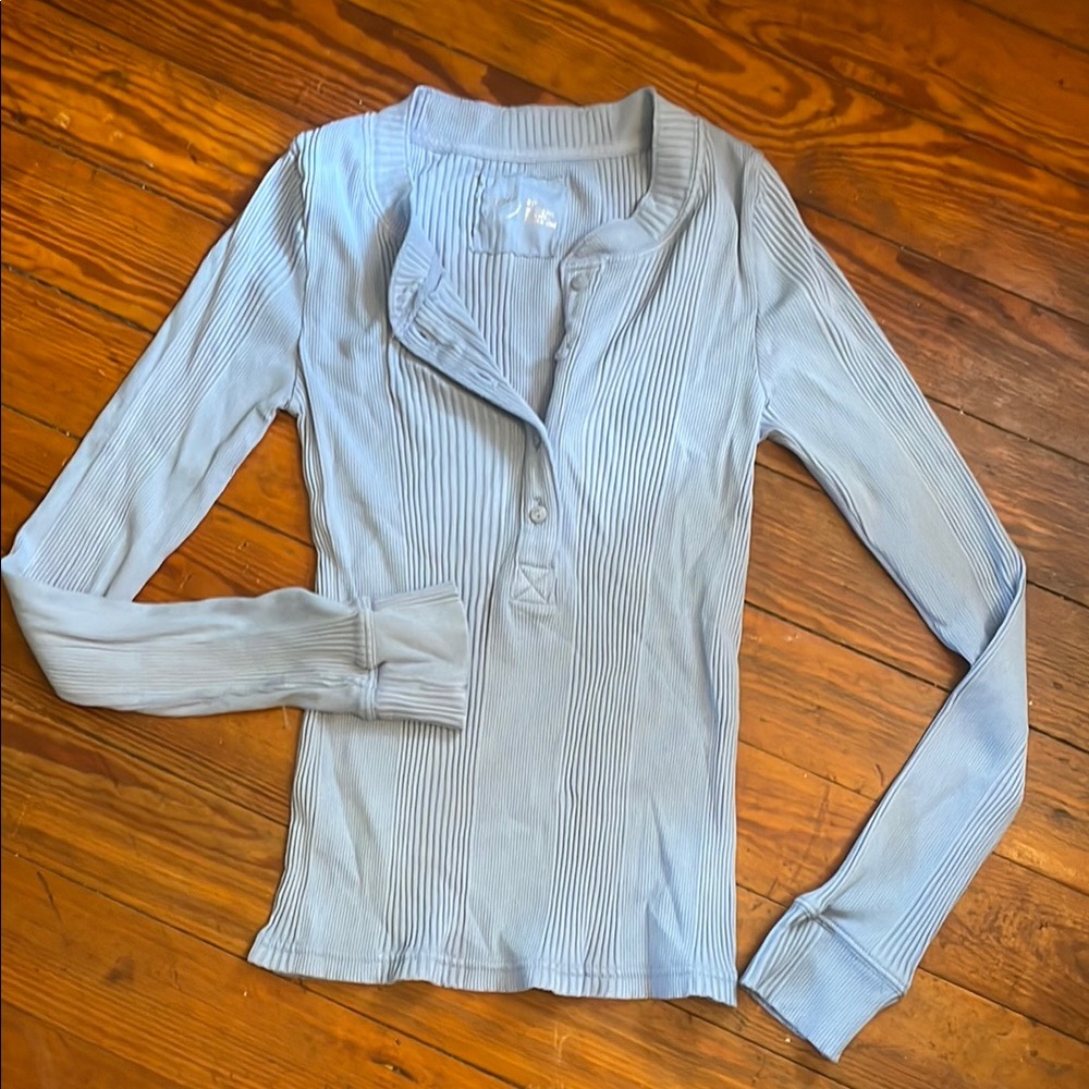 Aerie Soft Ribbed Henley Top